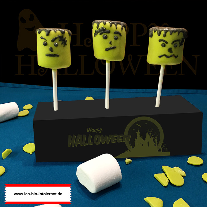 Halloween Frankenstein Marshmallow Pops